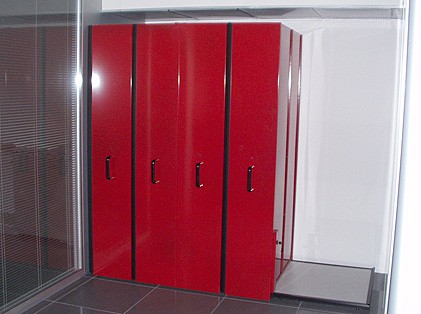 archivio compattabile rosso